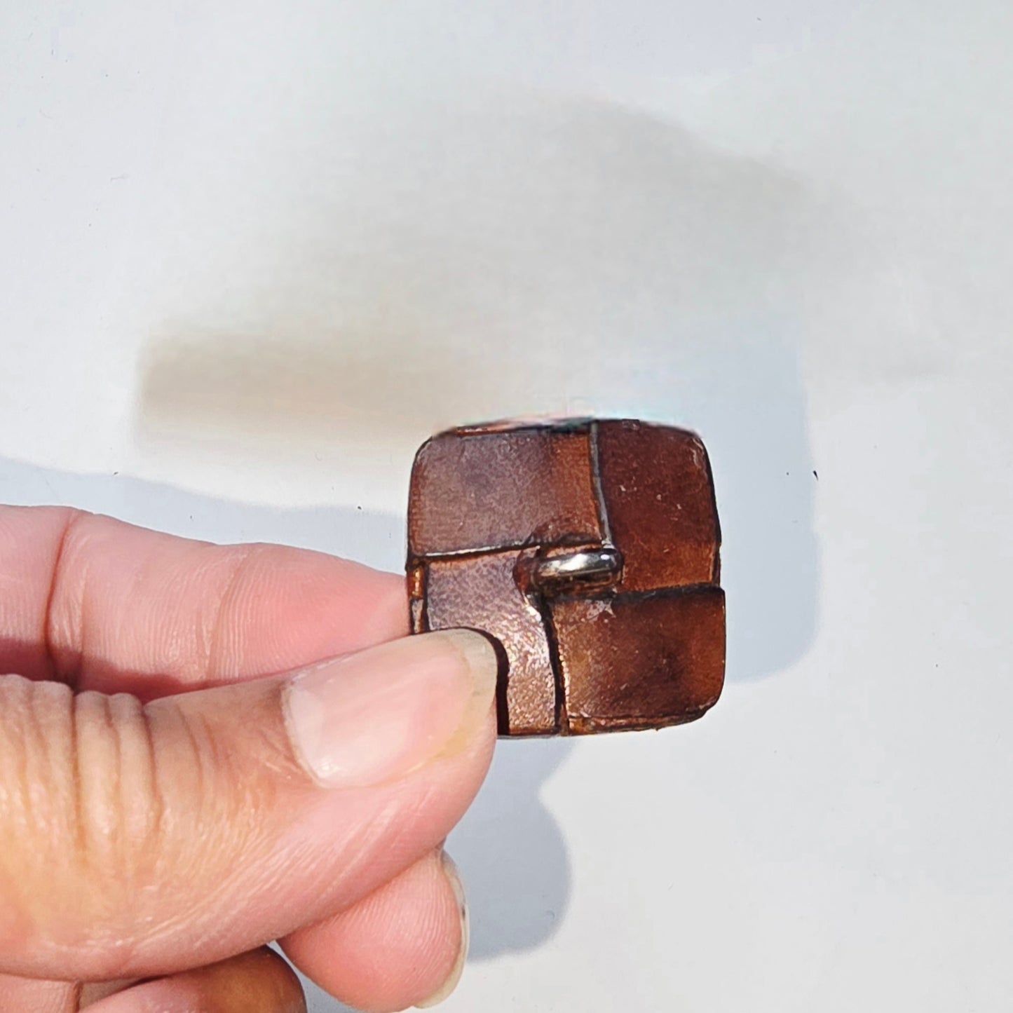 2.50cm leather square vintage buttons
