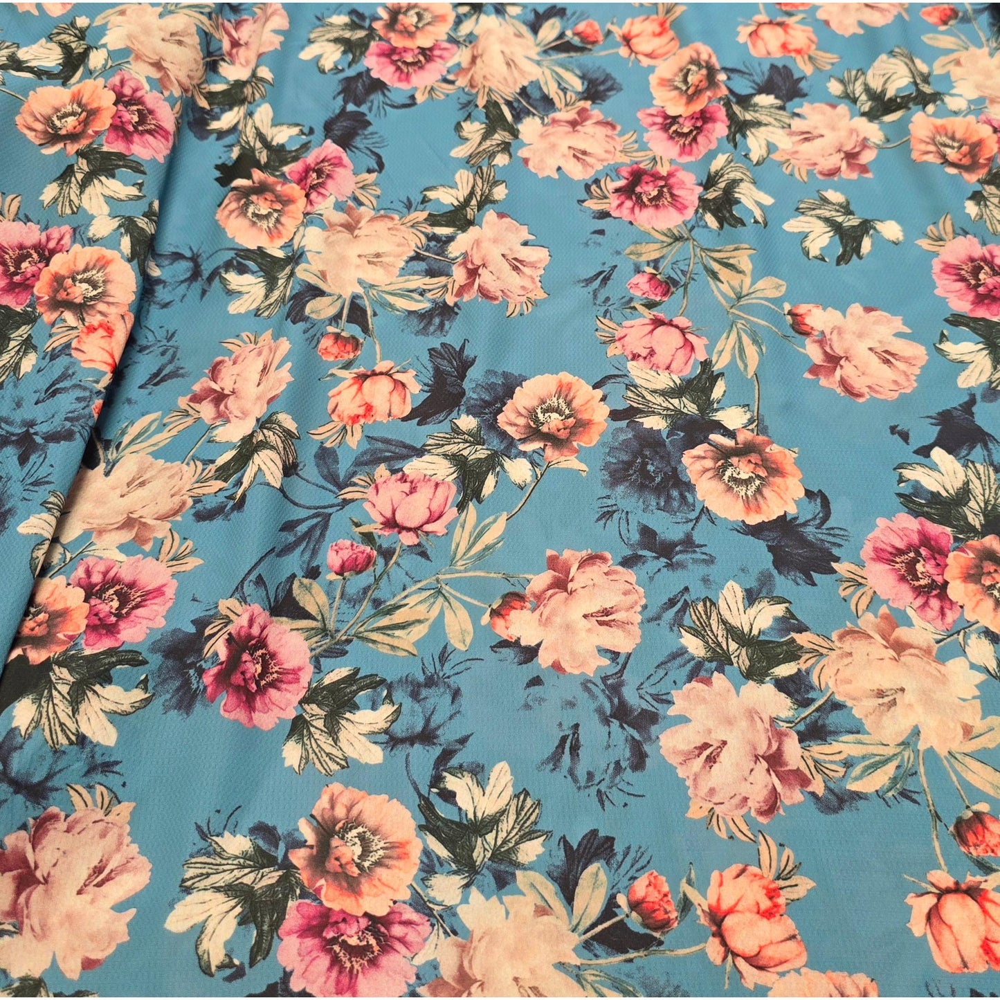 Vintage blossom - floral printed faille sold by 1/2mtr