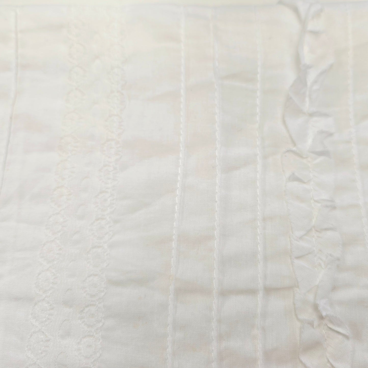 Ella- embellished white woven cotton fabric