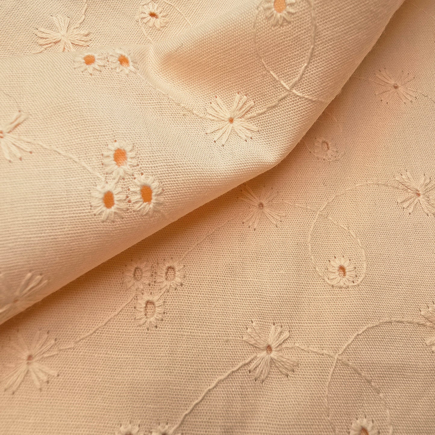 Apricot woven broidery anglaise- 1.50mtrs