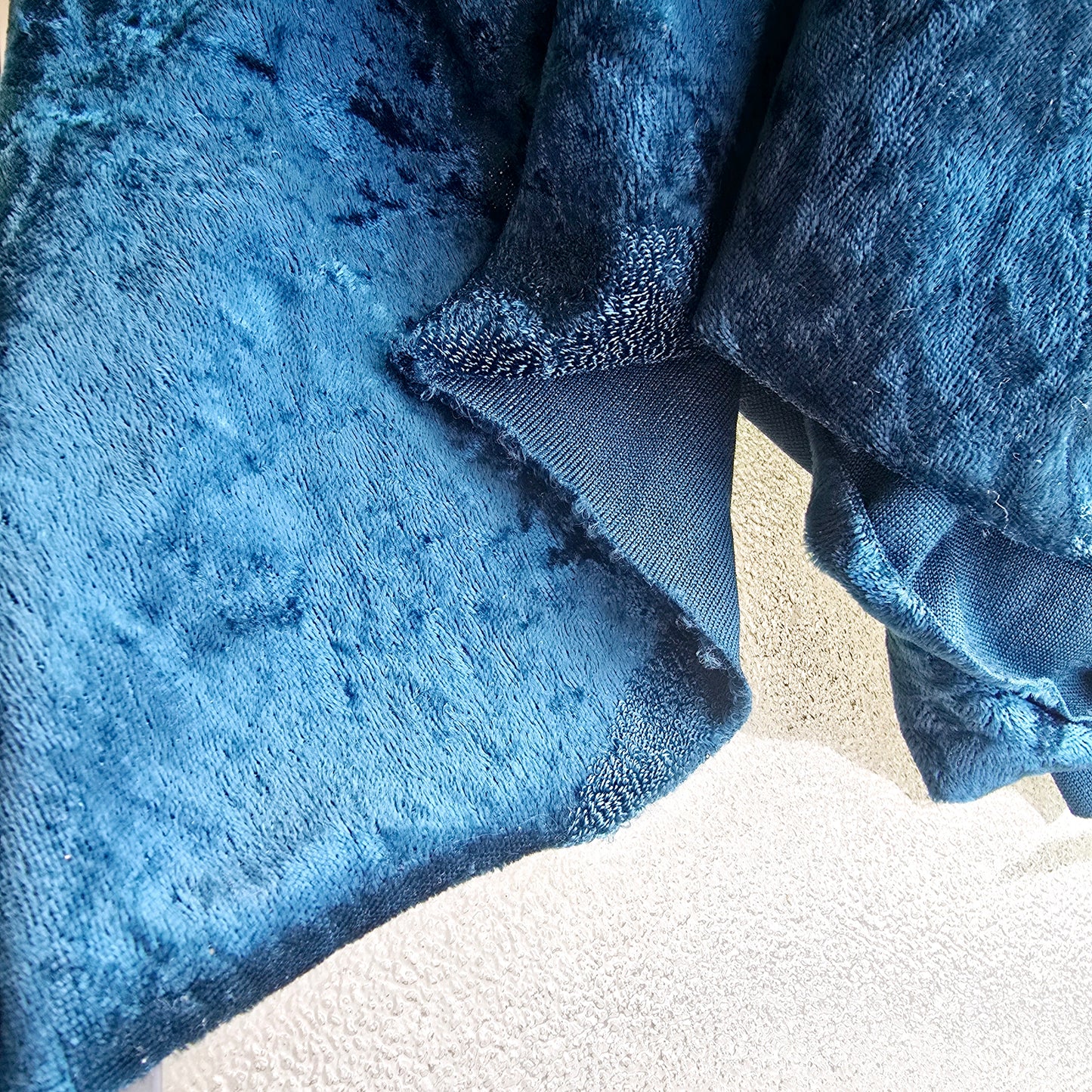 Teal navy -stretch panne velvet - 1.20mtrs