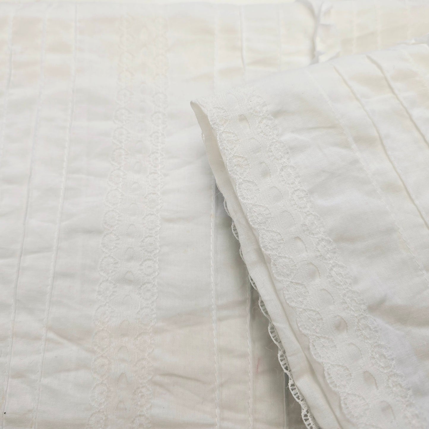 Ella- embellished white woven cotton fabric