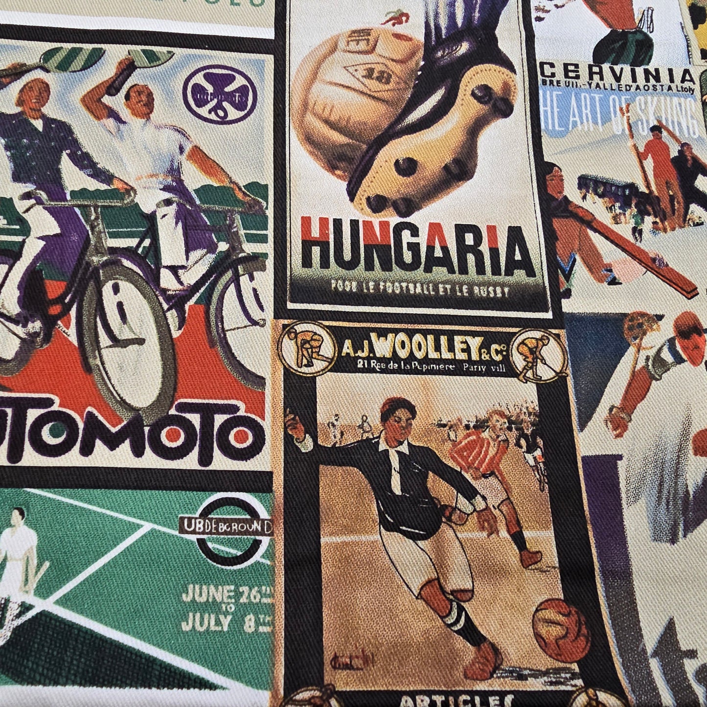 Vintage scenery -cotton drill woven fabric -2.50mtrs