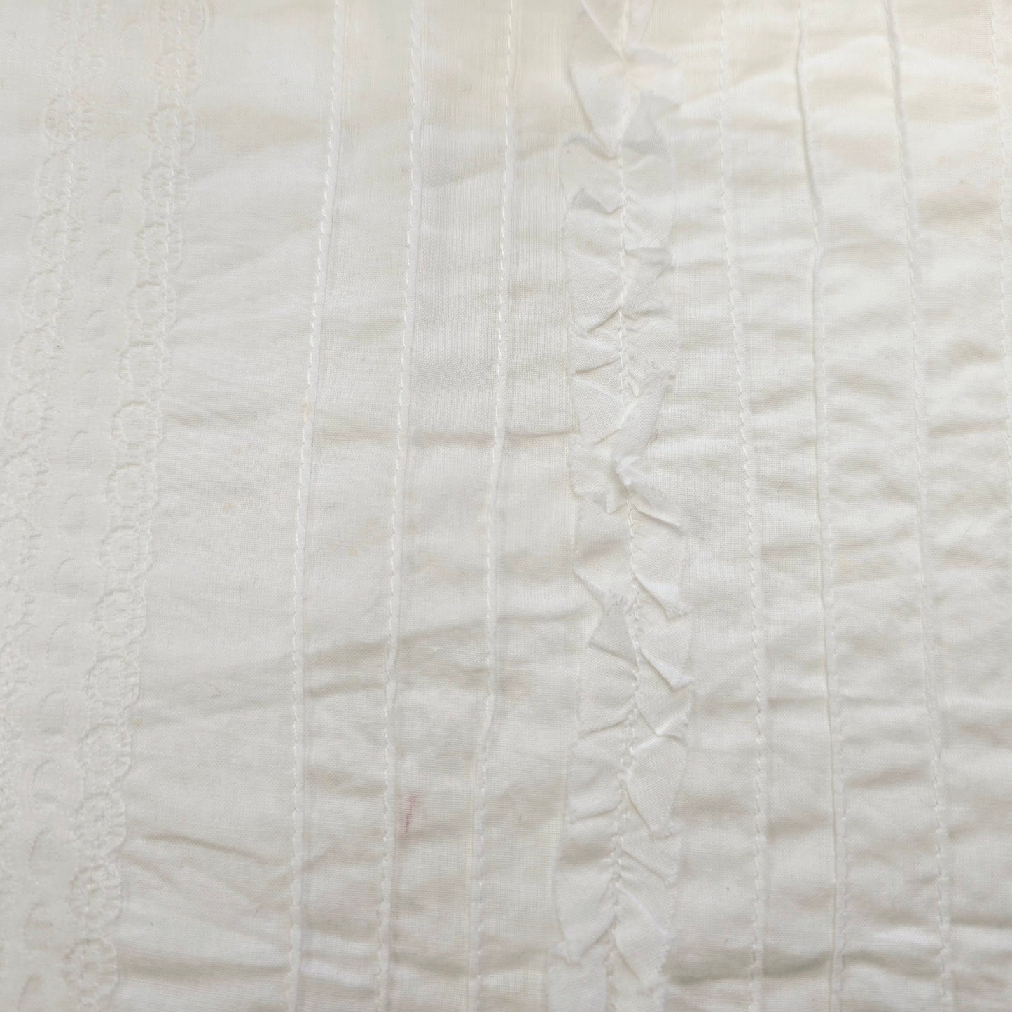 Ella- embellished white woven cotton fabric