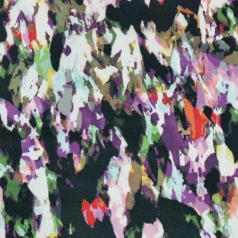 Abstract design printed stretch woven fabric - sold by 1/2mtr
