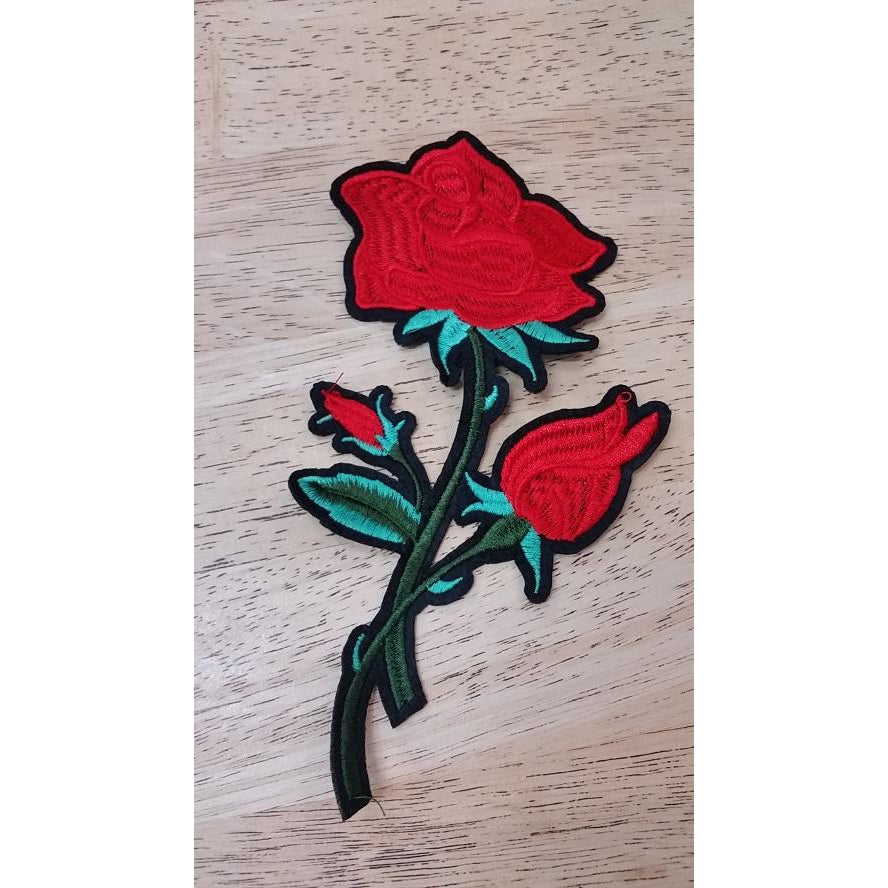 Floral embroidered applique