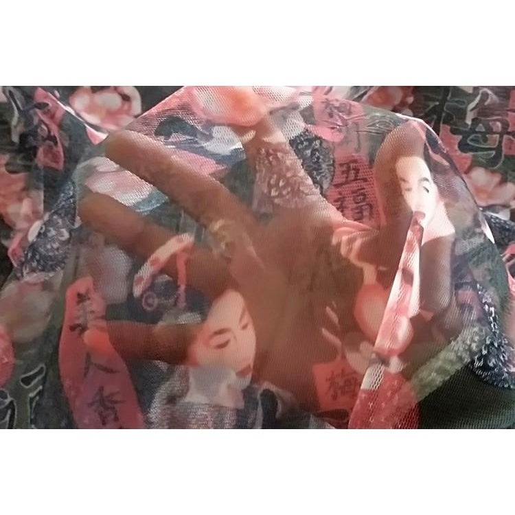 Japanese design printed stretch netting - sold by 1/2mtr