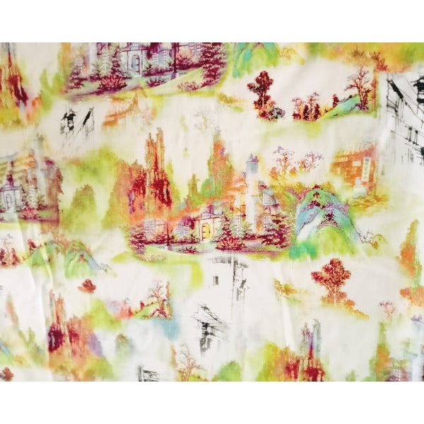 landscape - printed cotton lawn - sold by 1/2mtr