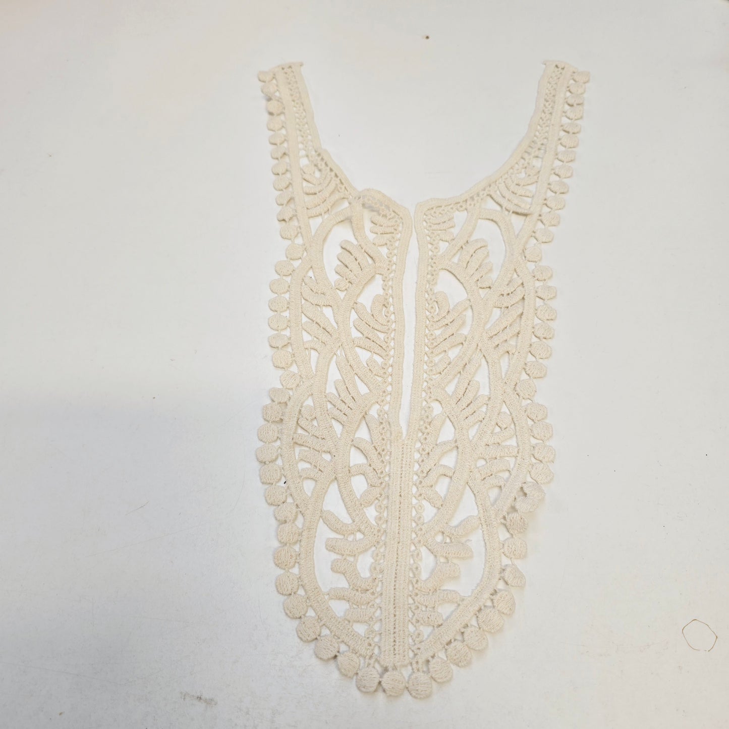 Lace cotton yoke trim - ecru