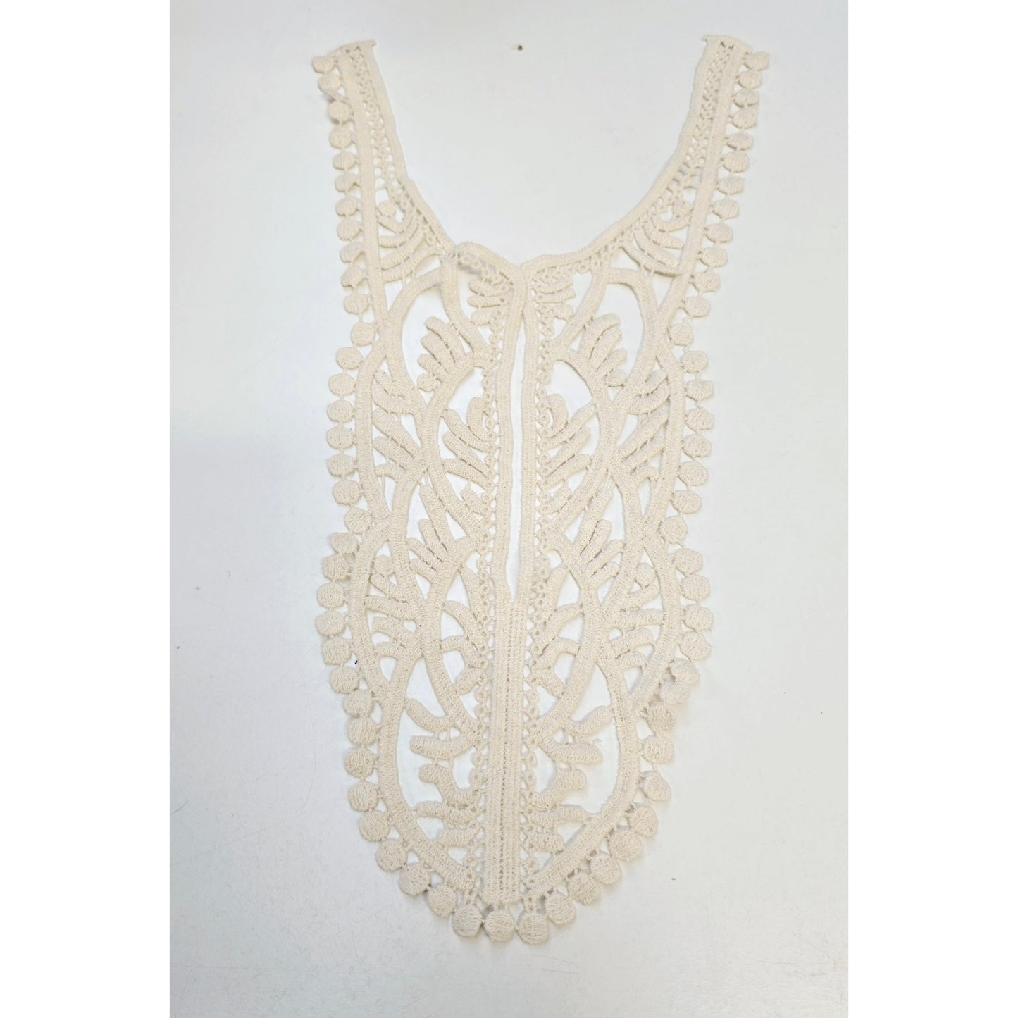 Lace cotton yoke trim - ecru