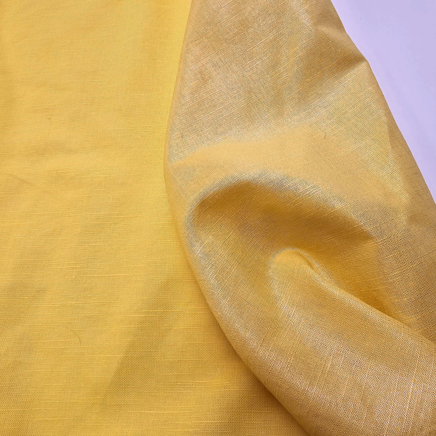 Indi lemon - woven cotton/linen shimmer - sold by 1/2mtr
