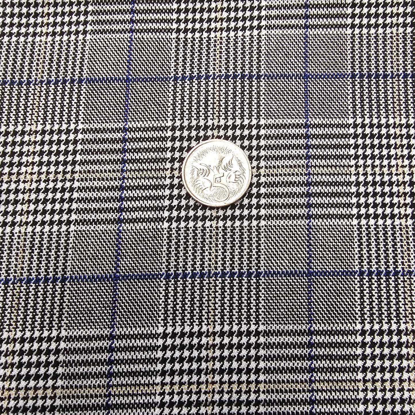 Patricia - houndstooth/striped woven suiting fabric