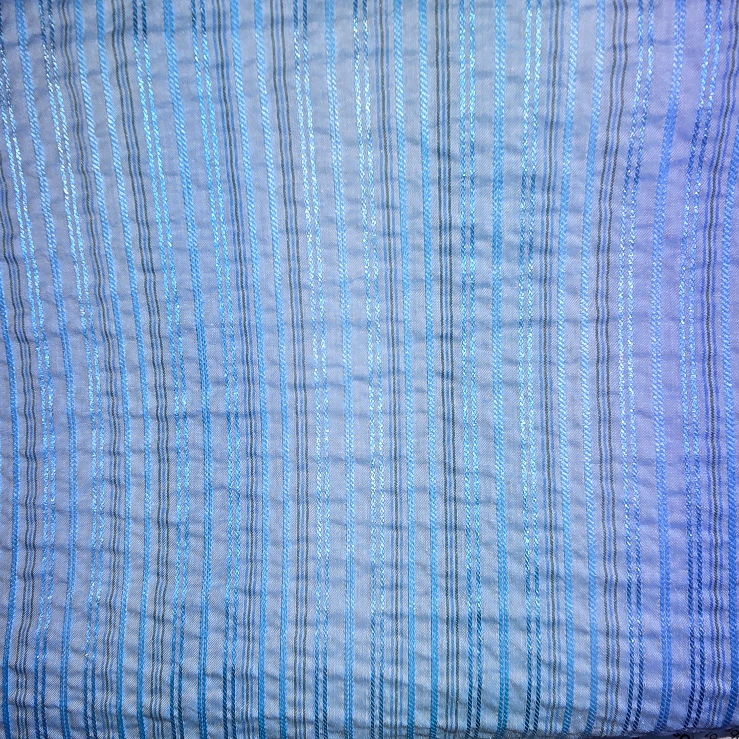 Iris - striped seersucker fabric - sold by 1/2mtr
