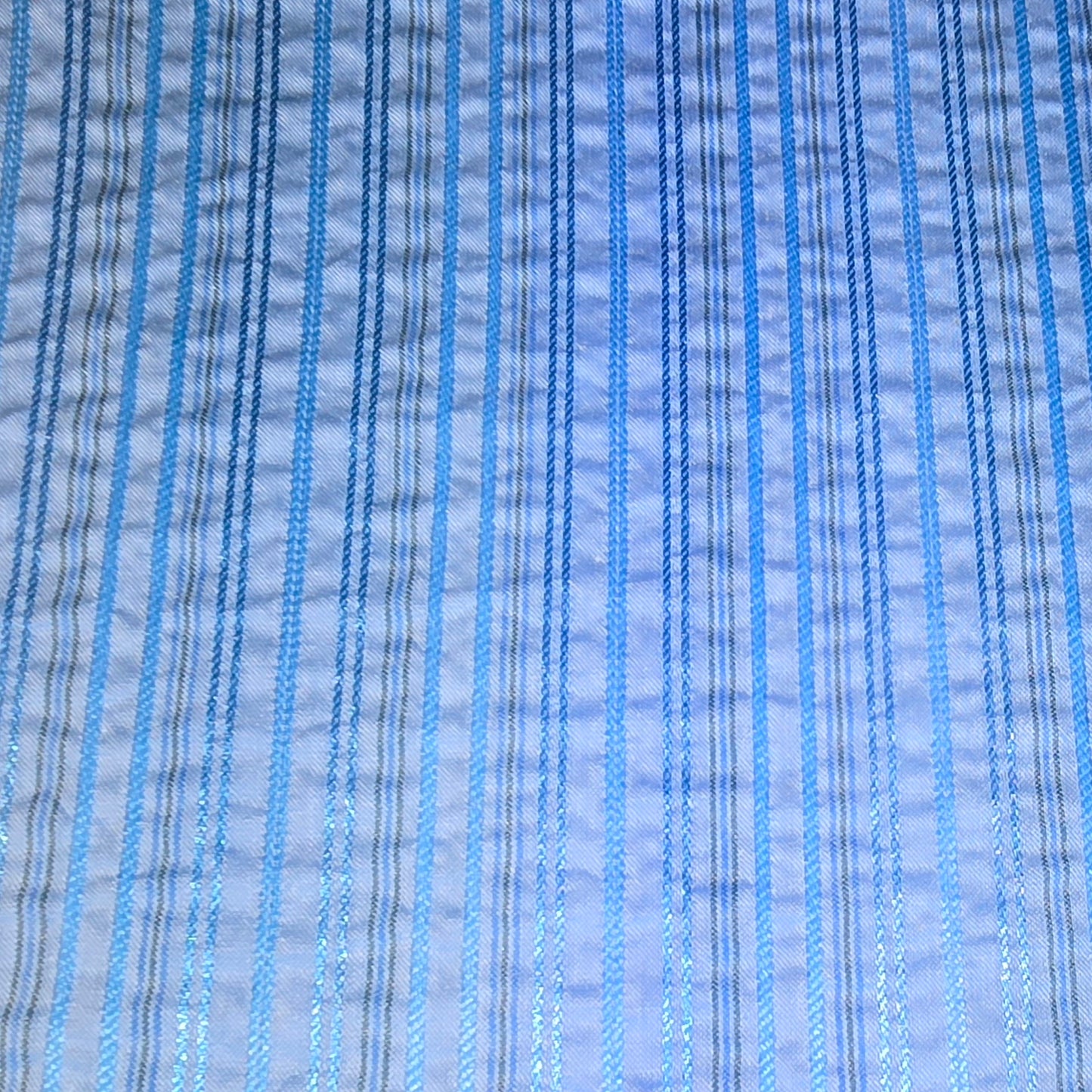Iris - striped seersucker fabric - sold by 1/2mtr