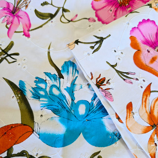 Floral Broidery anglaise - 2.35mtrs