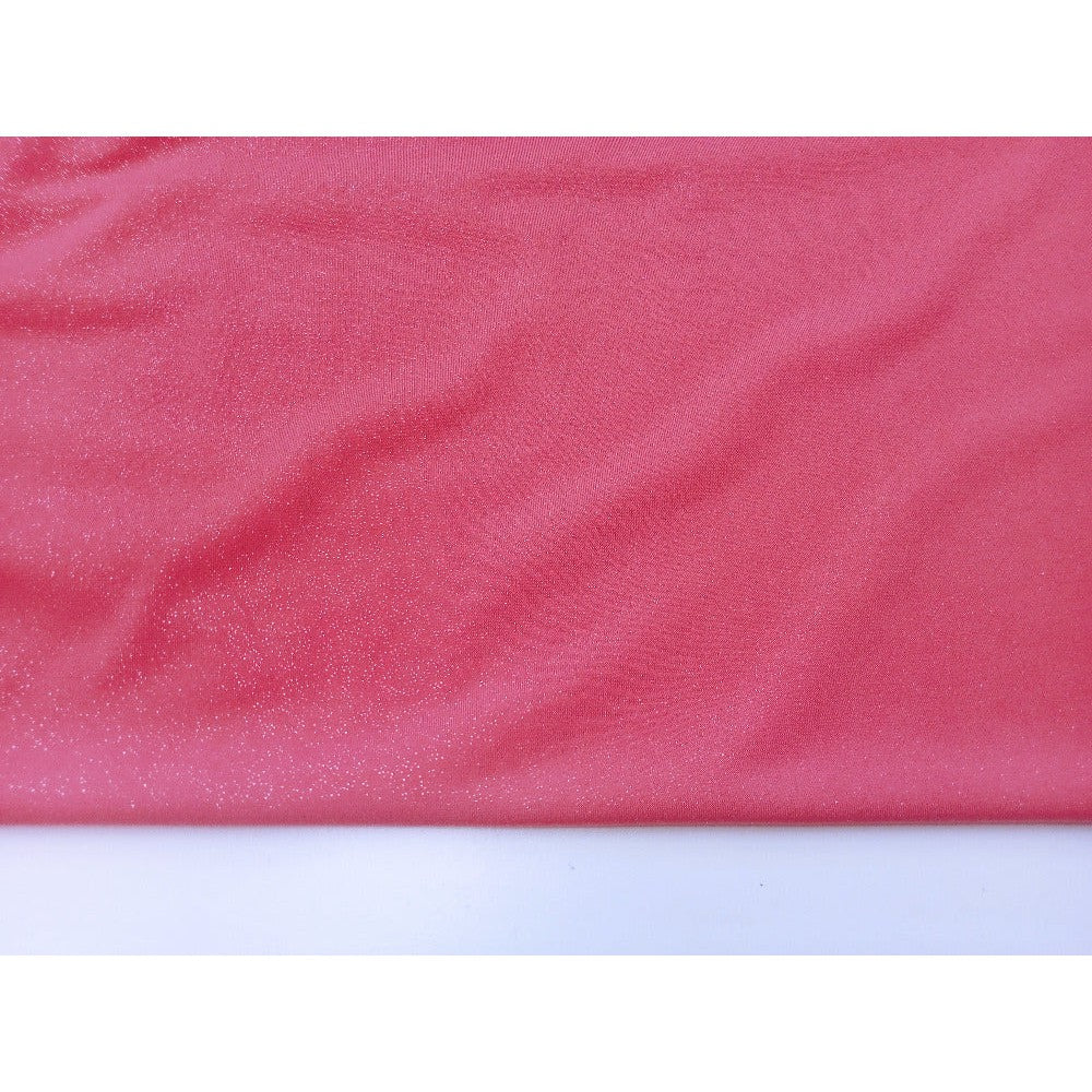 Capri- coral silver foil jersey - sold by 1/2mtr