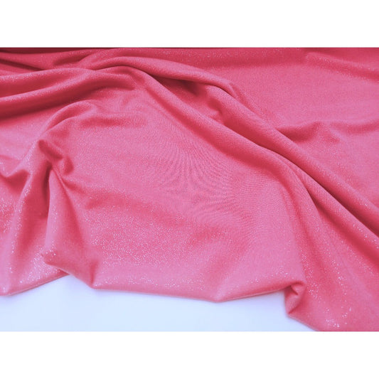 Capri- coral silver foil jersey - sold by 1/2mtr
