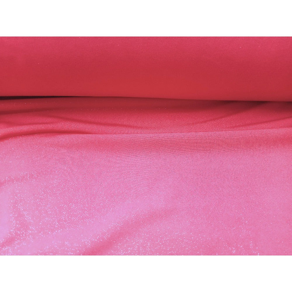 Capri- coral silver foil jersey - sold by 1/2mtr