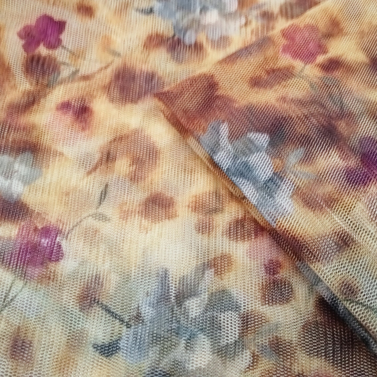 Leopard/ floral printed stretch netting fabric -sold by 1/2mtr