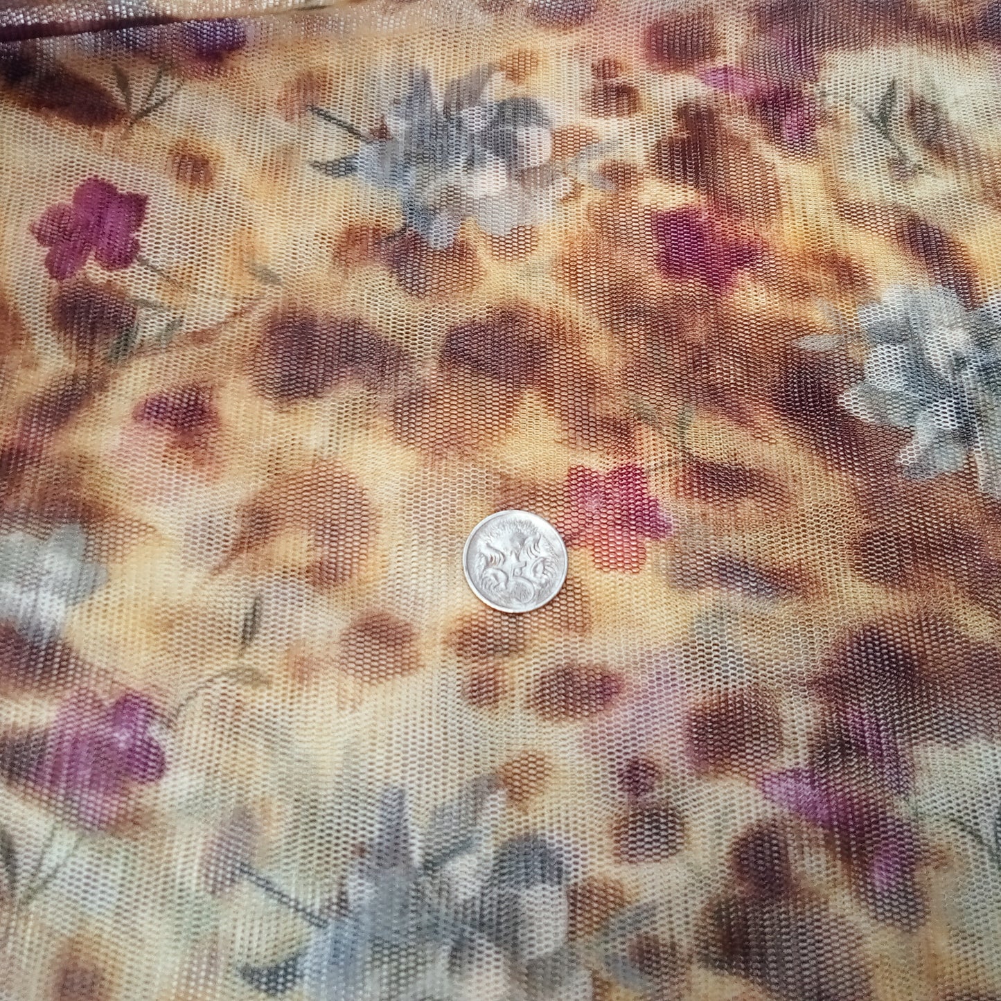 Leopard/ floral printed stretch netting fabric -sold by 1/2mtr