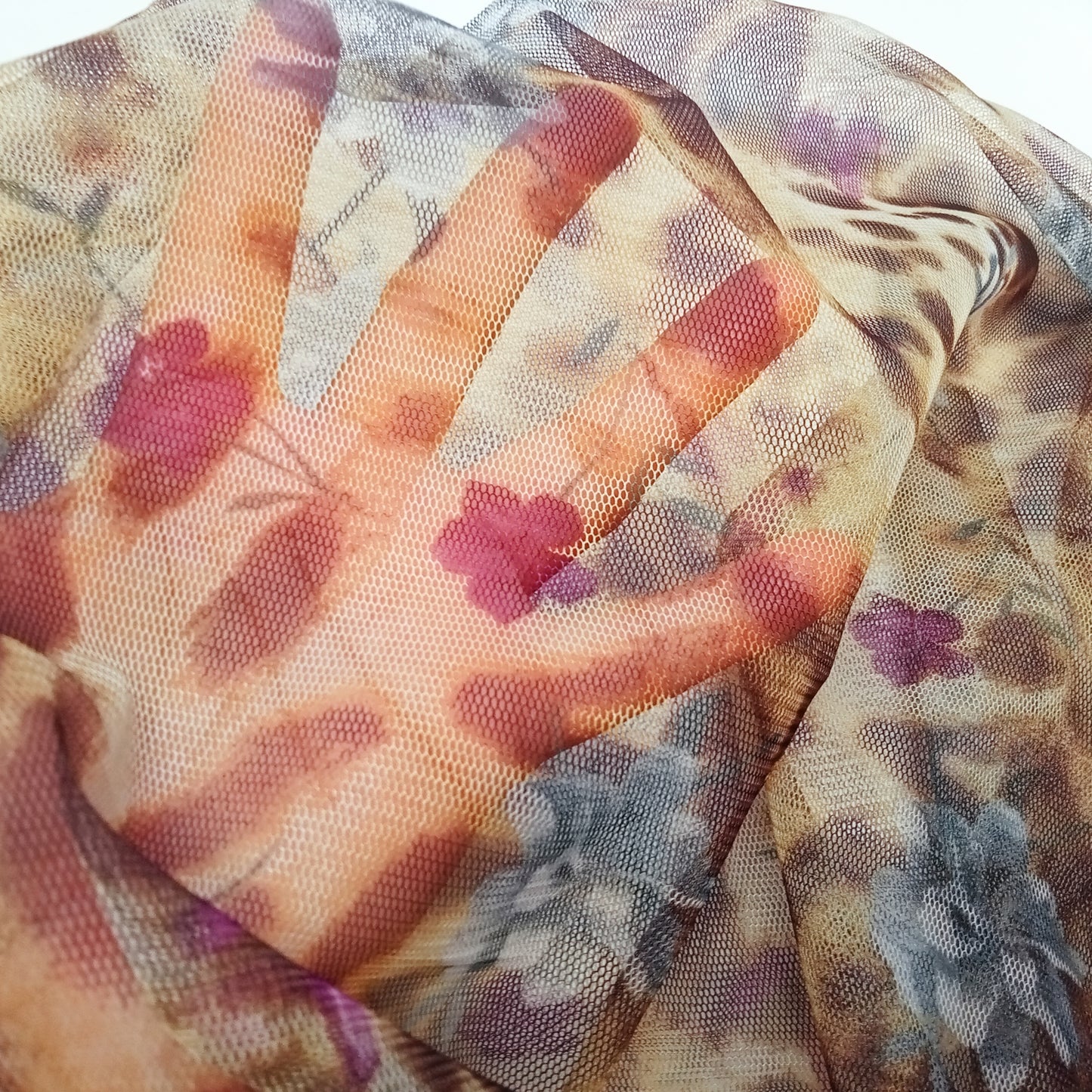 Leopard/ floral printed stretch netting fabric -sold by 1/2mtr