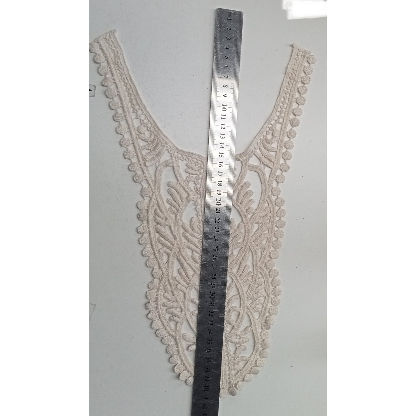 Lace cotton yoke trim - ecru