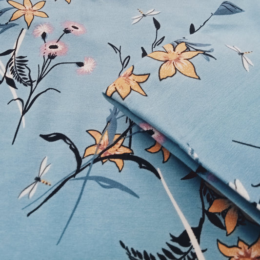 Floral design rayon jersey 1.15mtrs