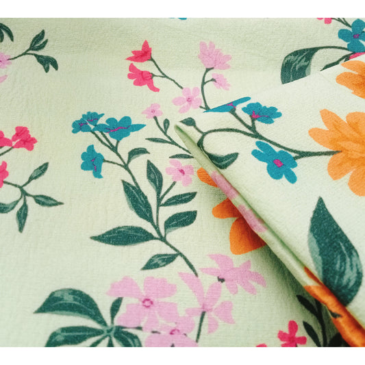 myrtle -floral printed woven fabric - sold by 1/2mtr
