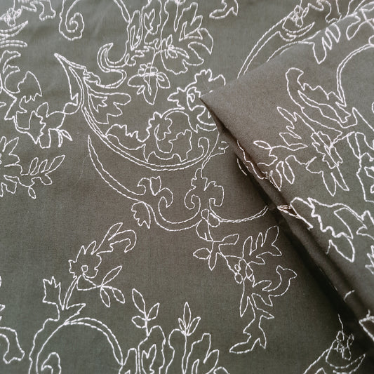 Embroidered poplin. Woven fabric - sold by 1/2mtr