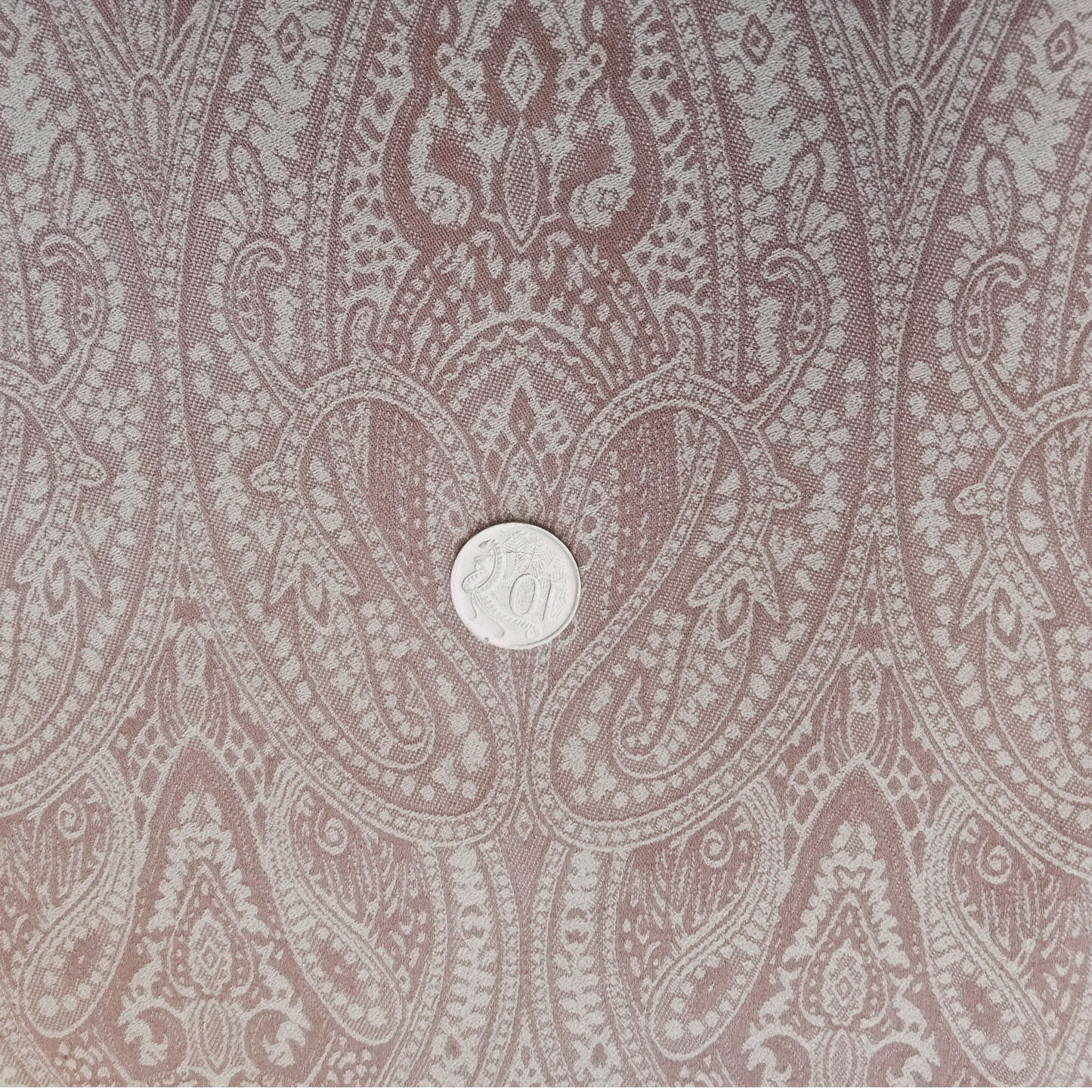 Beige - paisley design stretch bengaline - sold in 1/2mtr