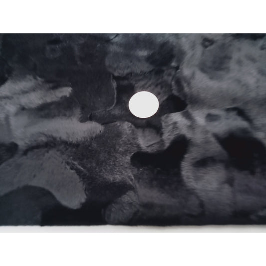 Jig saw faux fur black - sold by 1/2mtr