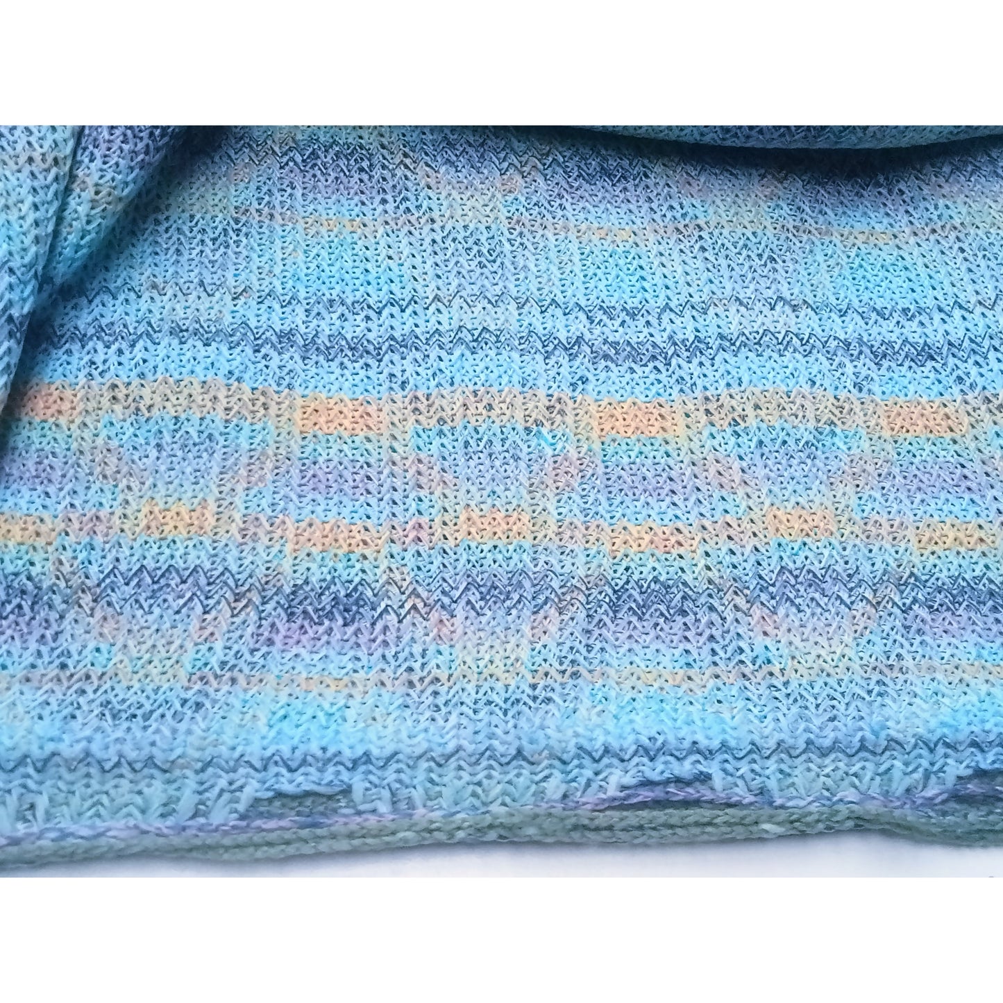 carousel -Beautiful knit fabric - aqua blue/orange/navy