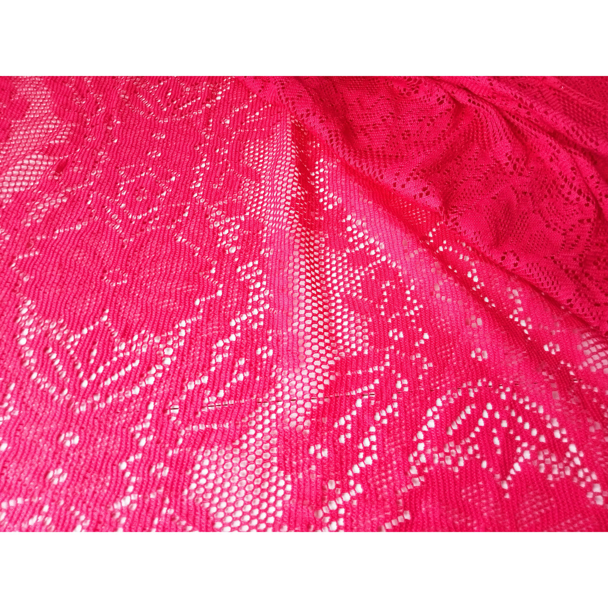 Sunshine Raspberry Laces Summertime - stretch lace raspberry - sold by 1/2mtr – Janies Fabrics