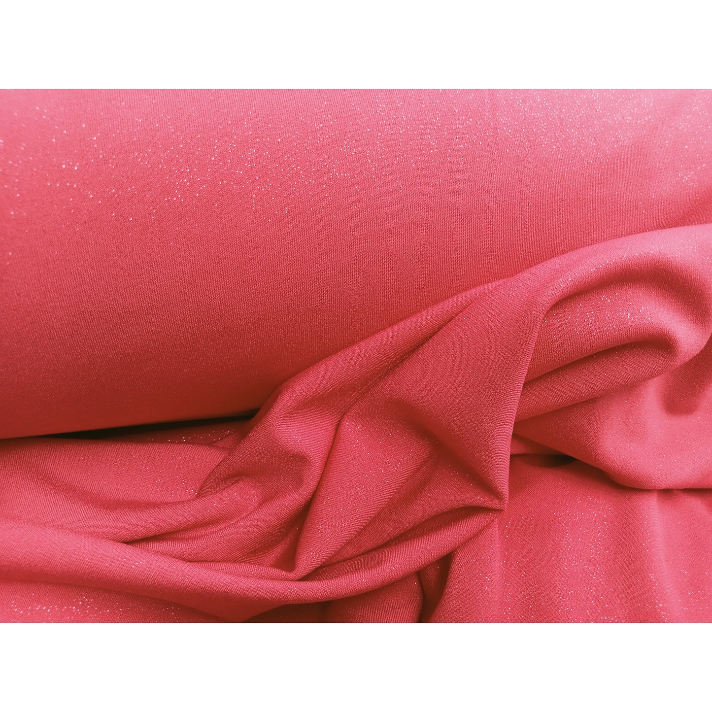 Capri- coral silver foil jersey - sold by 1/2mtr