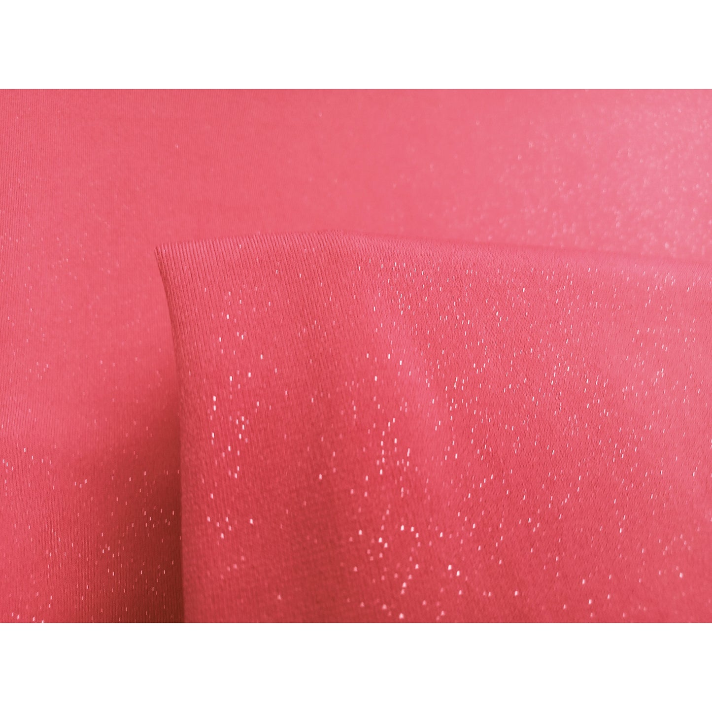 Capri- coral silver foil jersey - sold by 1/2mtr