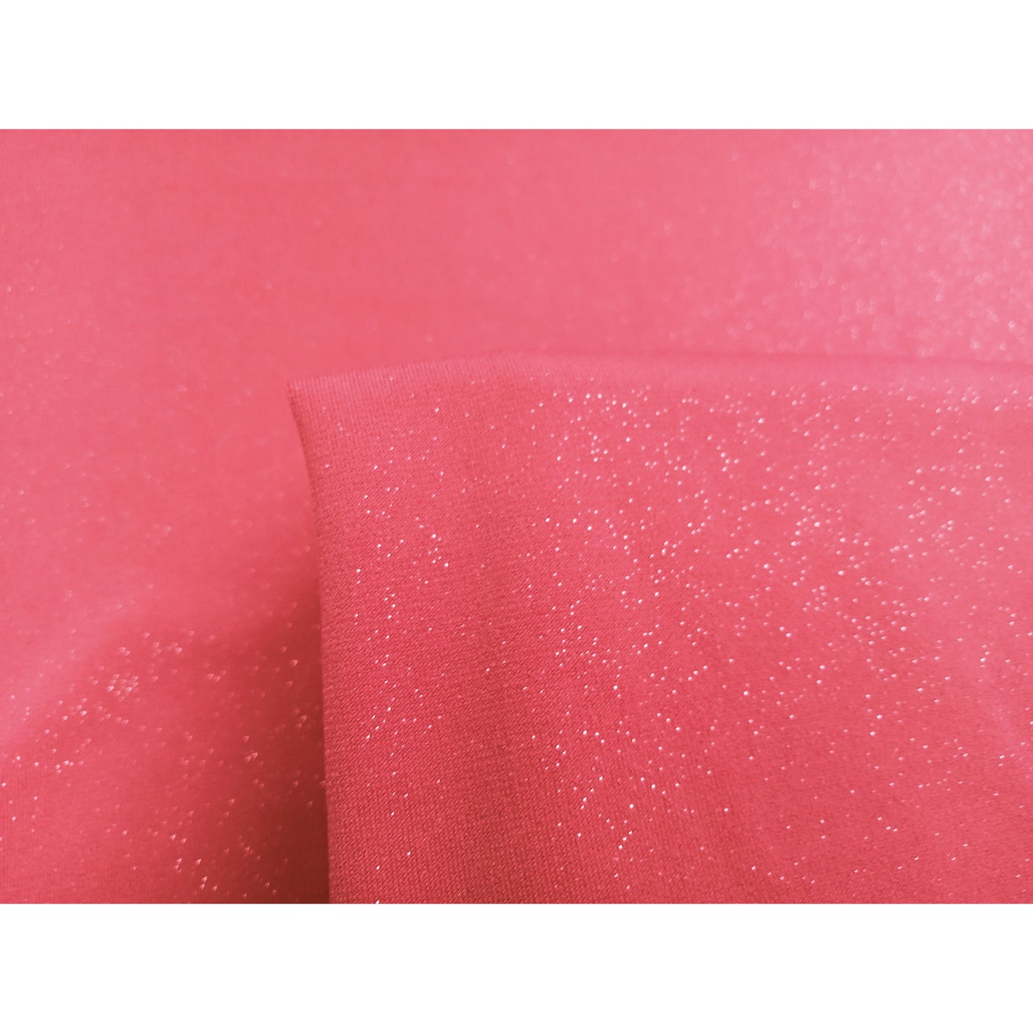Capri- coral silver foil jersey - sold by 1/2mtr