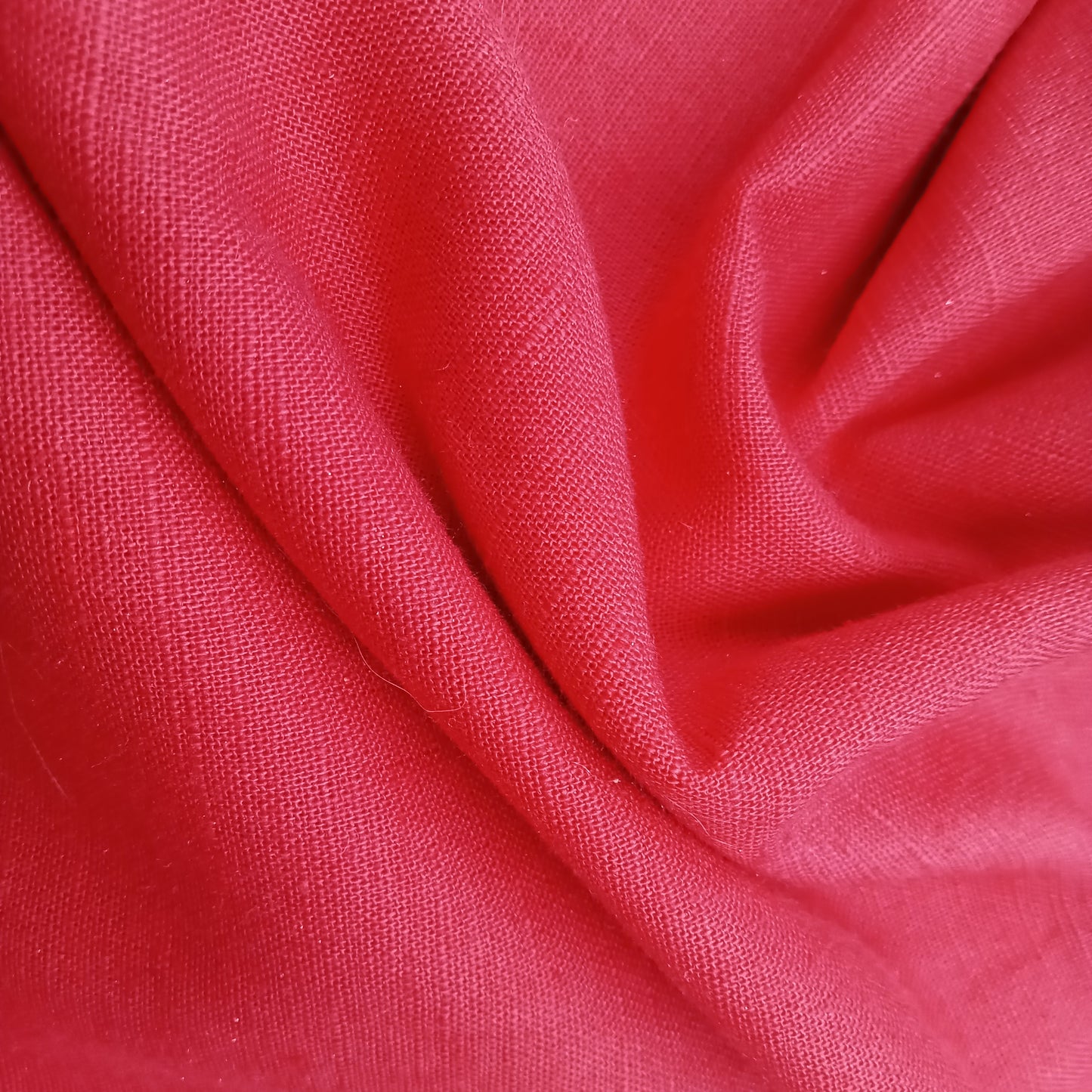 Indi red - woven cotton/linen fabric - sold by 1/2mtr
