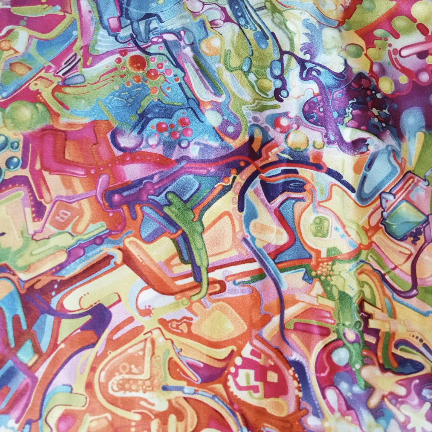 Splash of vibrant colours -satin fabric- 2.80mtrs