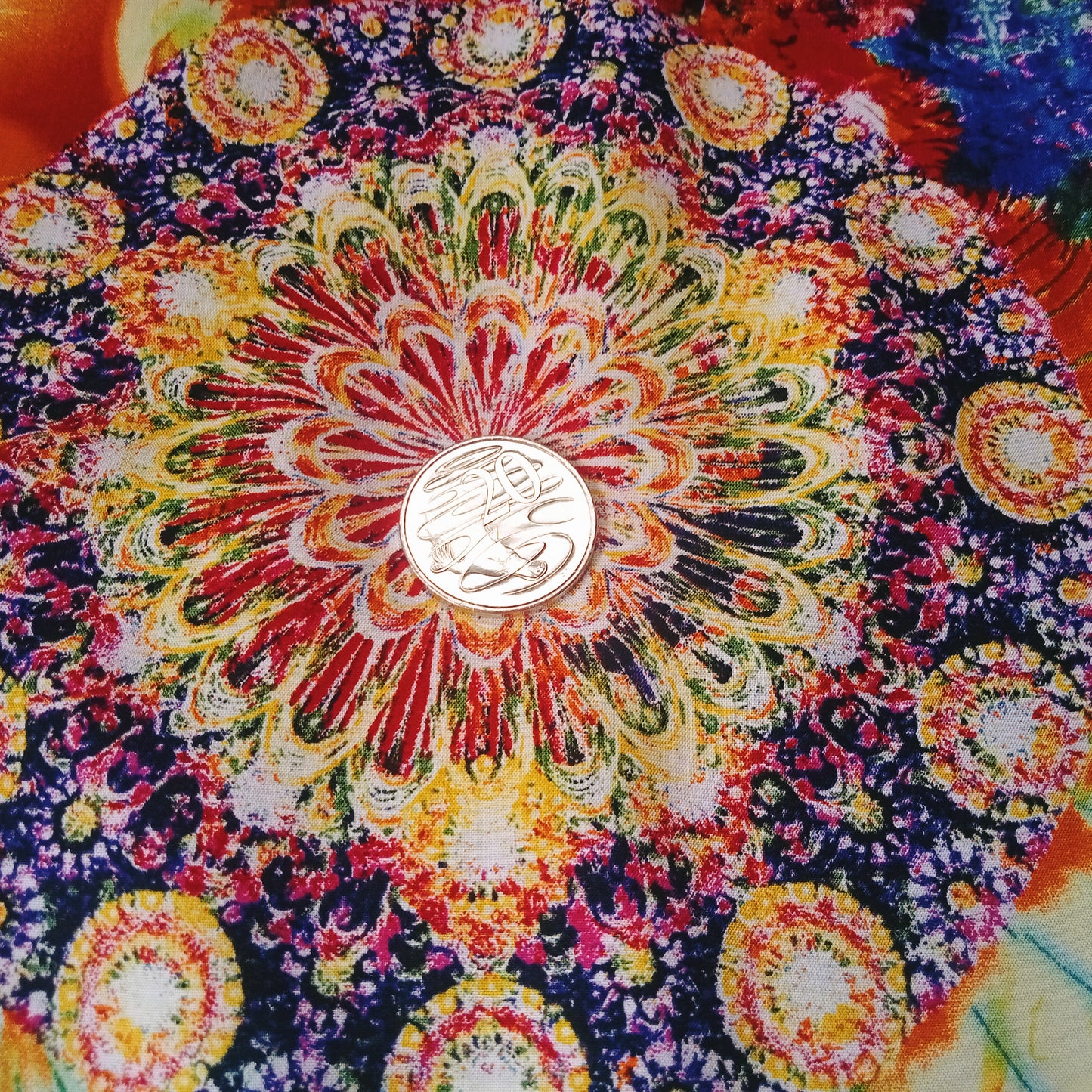 Multi coloured viscose fabric - sold by 1/2mtr