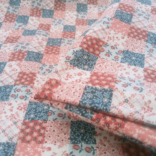 Patchwork printed cotton fabric - 1.95mtrs