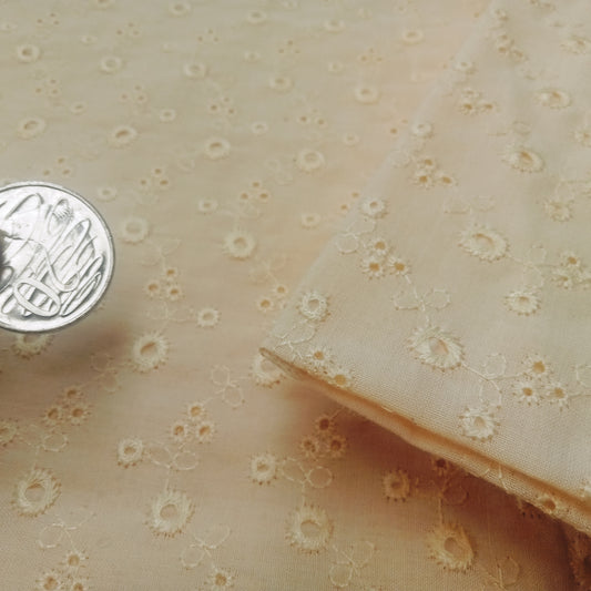 Buttercup - briodery Anglaise woven fabric - 1.15mtrs