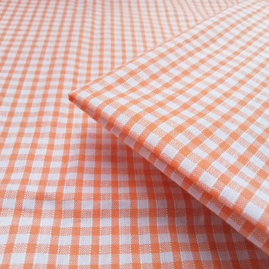 Apricot/white Cotton gingham -1/8" - sold by 1.60mtr