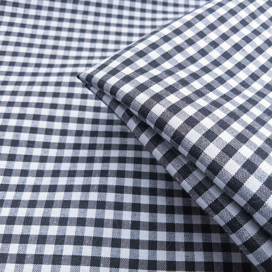 Black & white gingham fabric - sold by 1/2mtr