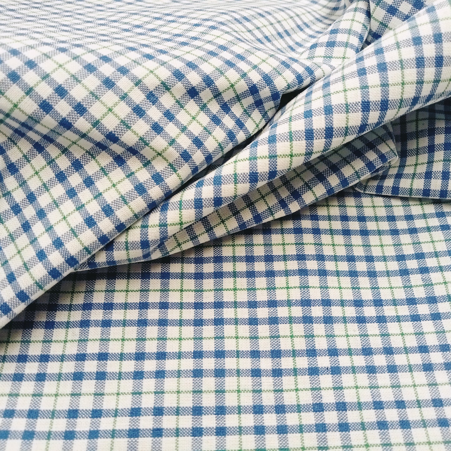 Cotton/linen woven check fabric - sold by 1/2mtr