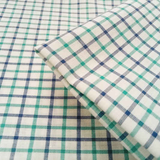 Cotton/linen woven check fabric - sold by 1/2mtr