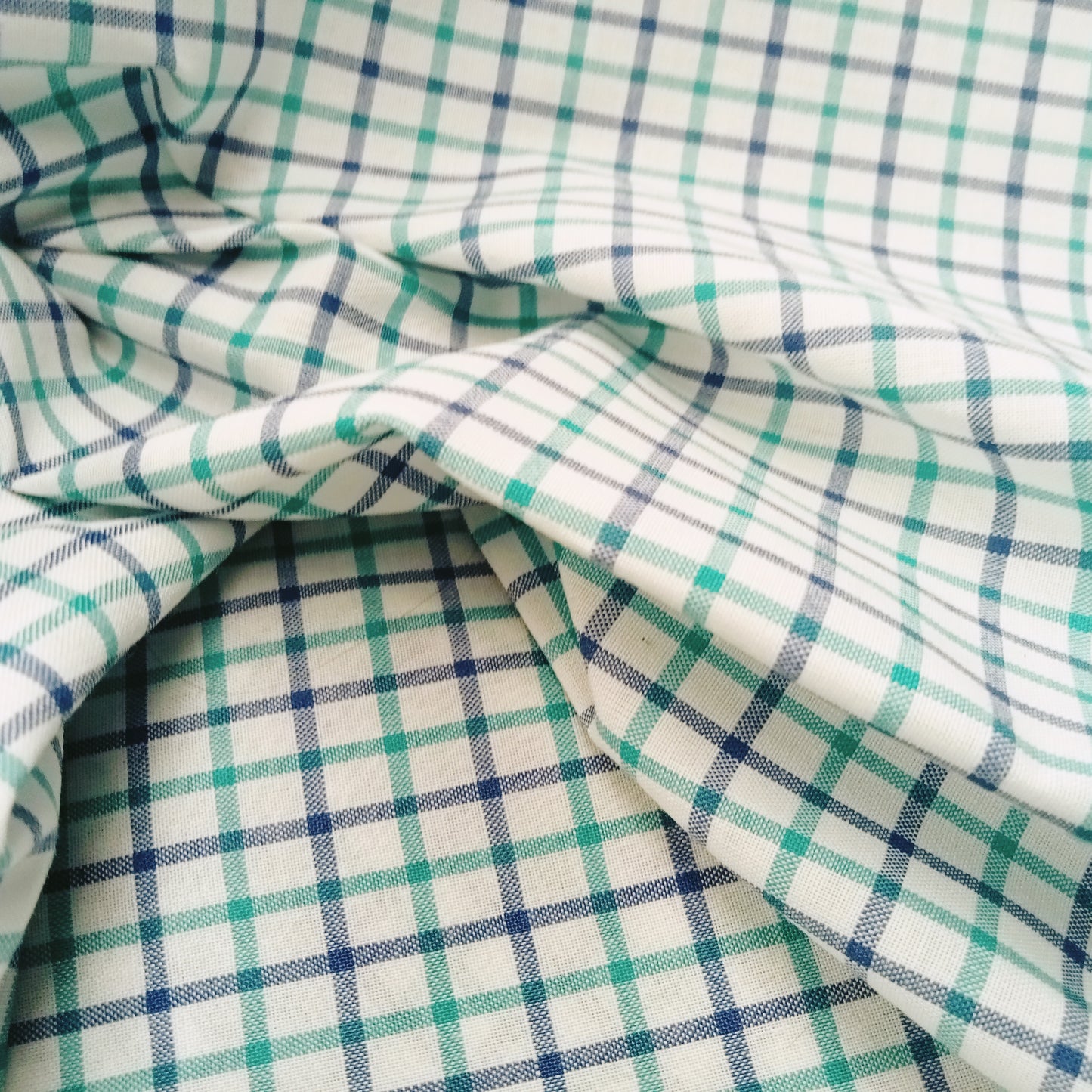 Cotton/linen woven check fabric - sold by 1/2mtr