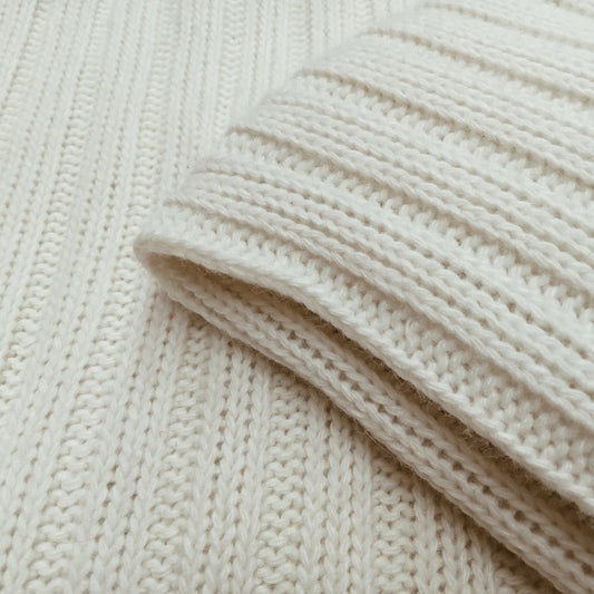 Butter cream - ribbed chunky knit - sold by 2.50mtrs