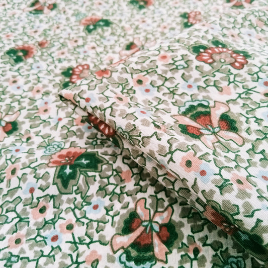 Libbey - floral printed woven fabric - sold by 1/2mtr