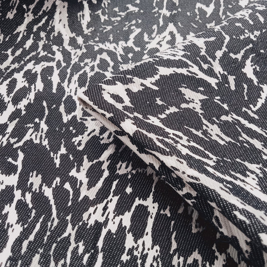 Abstract leopard printed stretch cotton Drill - sold by 1/2mtr