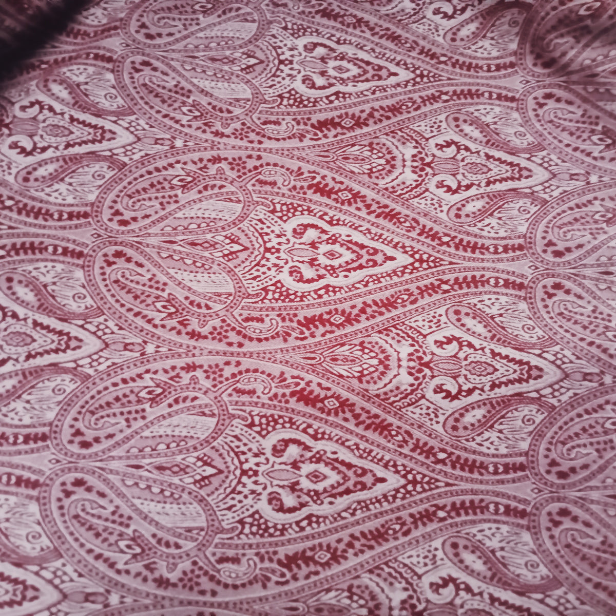 Claret -paisley design stretch bengaline - sold in 1/2mtr